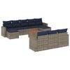 vidaXL Set Divani da Giardino 11 pz con Cuscini Grigio in Polyrattan