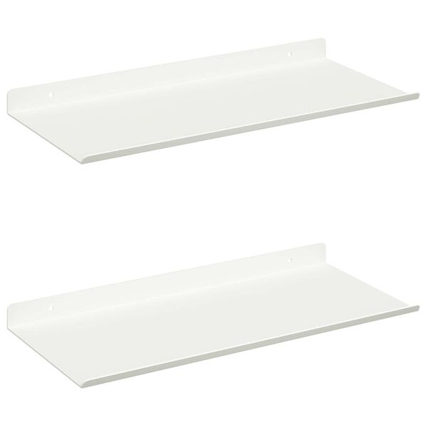 vidaXL Mensola sospesa 2 pcs Bianco 40 x 18 x 2,5 cm Acciaio