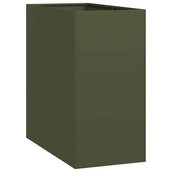 vidaXL Fioriera Verde Oliva 40x80x80 cm in Acciaio