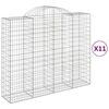 vidaXL Cesti Gabbioni ad Arco 11 pz 200x50x160/180 cm Ferro Zincato