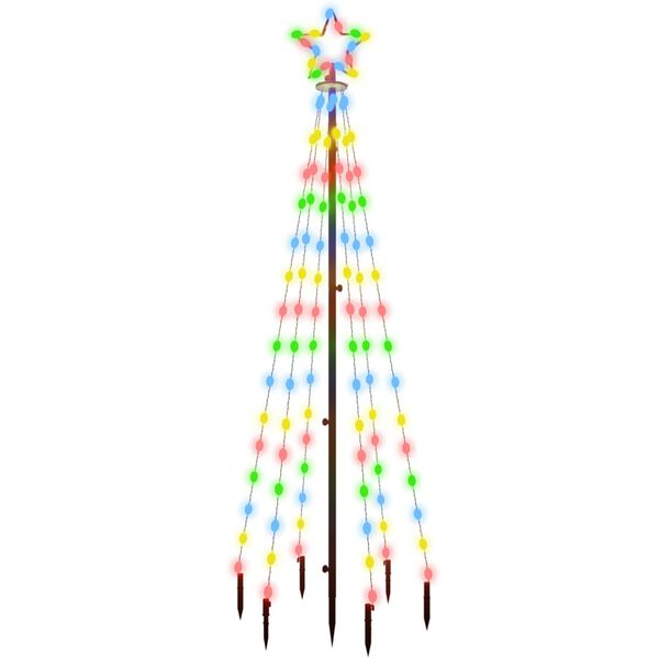 vidaXL Albero di Natale con Puntale Colorato 108 LED 180 cm