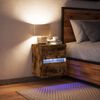 vidaXL Comodino a Parete con luci LED Rovere Fumo