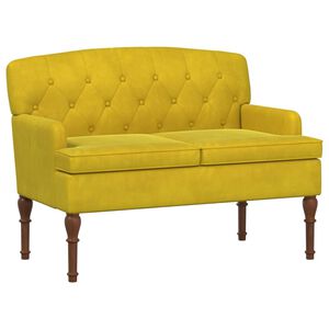 vidaXL Loveseat con bottoni imbottiti Giallo Chiaro 111 x 65 x 79 cm