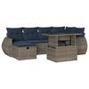 vidaXL Set Divani da Giardino 7 pz con Cuscini Grigio in Polyrattan