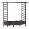 vidaXL Letto Rialzato con Griglia e Tetto Marrone 164 x 40 x 127 cm PP