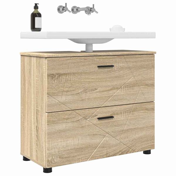 vidaXL Mobile da Bagno con cassetto Rovere Sonoma 76,5 x 35 x 64 cm