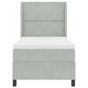 vidaXL Letto a molle con materasso Grigio chiaro 90 x 190 cm Velluto