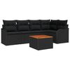 vidaXL Set Divano da Giardino 6 pz Nero polyrattan