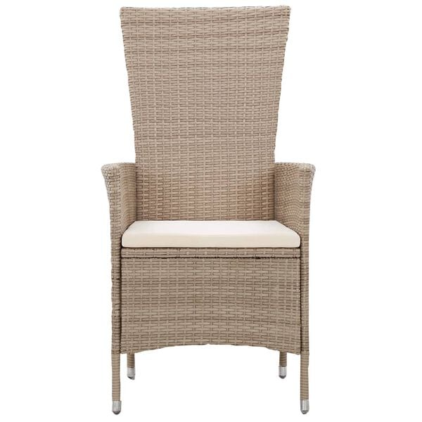 vidaXL Set da Pranzo da Giardino 9 pz con Cuscini in Polyrattan Beige