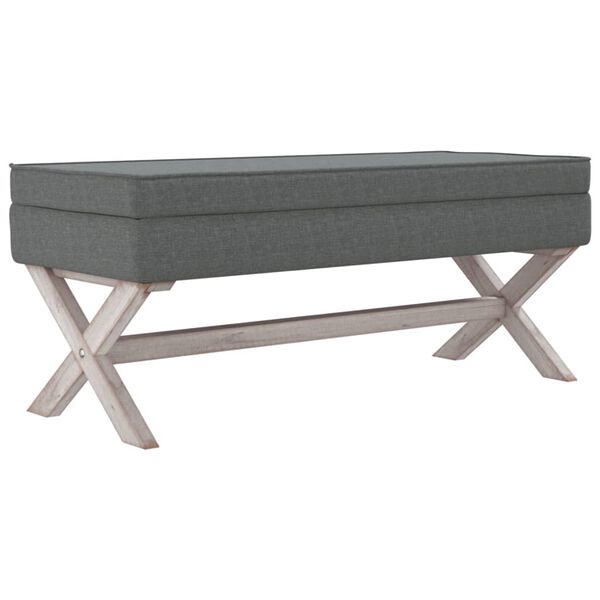 vidaXL Sgabello Portaoggetti Grigio Scuro 110x45x49 cm in Tessuto
