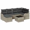vidaXL Set Divano da Giardino 7 pz Grigio chiaro polyrattan