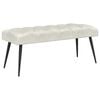 vidaXL Panchina con bottoni imbottiti Crema 110 x 40 x 46 cm Velluto