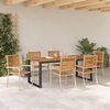 vidaXL Set da Pranzo per Giardino 7 pcs Beige Legno di Acacia Massello