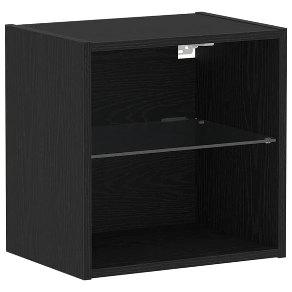 vidaXL Mensola sospesa Nero 40 x 28,5 x 40 cm Legno multistrato