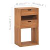 vidaXL Mobiletto 40x30x76 cm in Legno Massello di Teak