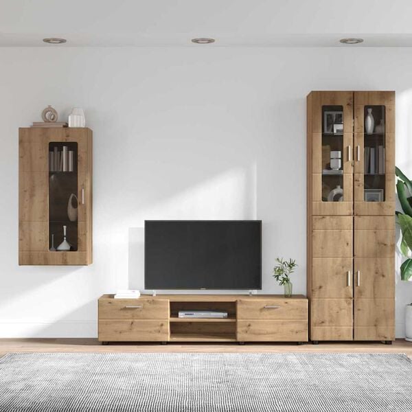 vidaXL Set mobile TV FLORIN Rovere artigianale Legno multistrato
