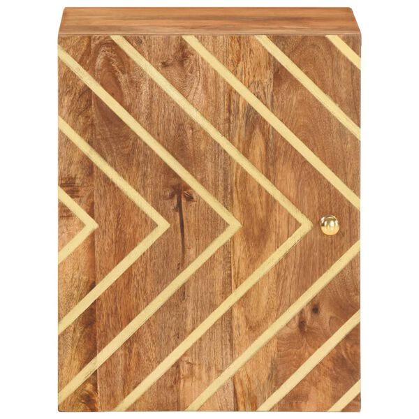 vidaXL Mobile da Bagno a Parete Marrone e Nero Legno Massello di Mango