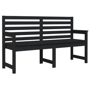 vidaXL Panca da Giardino Nera 159,5x48x91,5 cm Legno Massello di Pino