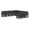 vidaXL Set Divano da Giardino 11 pcs Grigio polyrattan