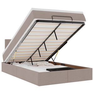 vidaXL Struttura Letto Pouf con Materasso Tortora 120x200cm in Tessuto