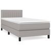 vidaXL Giroletto a Molle con Materasso Grigio Chiaro 90x190 cm Tessuto