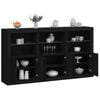 vidaXL Credenza con Luci LED Nera 181,5x37x100 cm