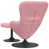 vidaXL Sedia Egg con Pouf Rosa 63 x 73 x 90 cm Velluto