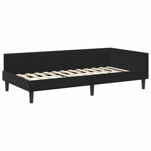 vidaXL Cornice del letto ad angolo Nero 80 cm x 200 cm Velluto