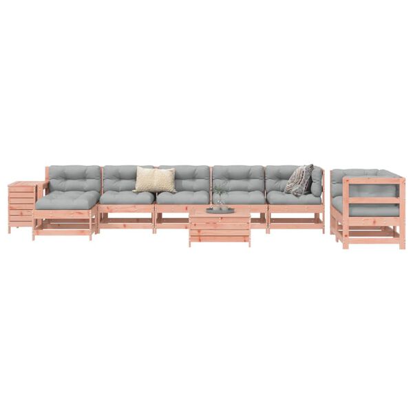 vidaXL Set Divani da Giardino 10 pz in Legno Massello Abete Douglas