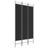 vidaXL Divisorio a 3 Pannelli Nero 120x220 cm in Tessuto