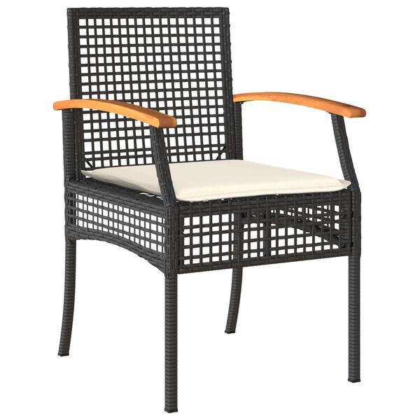 vidaXL Set da Pranzo da Giardino 5 pz Nero con Cuscini in Polyrattan