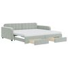 vidaXL Divano Letto Estraibile Cassetti Grigio Chiaro 100x200 Velluto