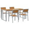 vidaXL Set da Pranzo per Giardino 5 pz Grigio Legno di Acacia Massello