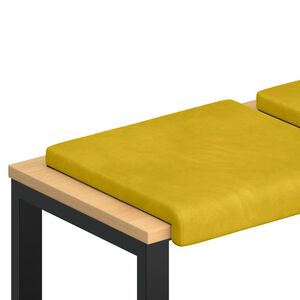 vidaXL Cuscino per panchina 2 pz Velluto Giallo Profondit&agrave; 35 cm