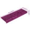 vidaXL Tappetini per scale 20 pz 65x21x4 cm Viola Bordo rettangolare