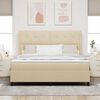 vidaXL Letto a Sorgente LED con materasso Crema 180 x 200 cm Tessuto