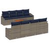 vidaXL Set Divano da Giardino 9 pcs Grigio e Blu Navy polyrattan