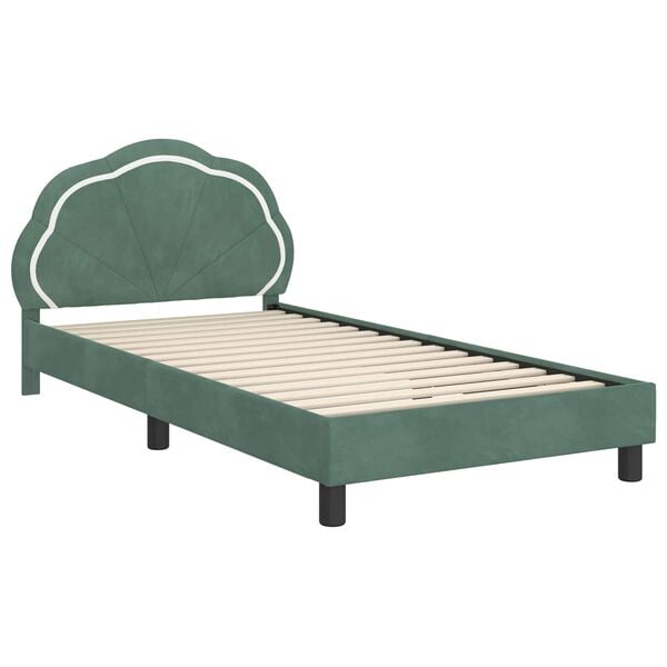 vidaXL Struttura letto bambini con testata Verde Mare 90 x 190 cm