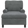 vidaXL Chaise Lounge con cuscino Grigio scuro 91 x 157 x 91 cm Velluto