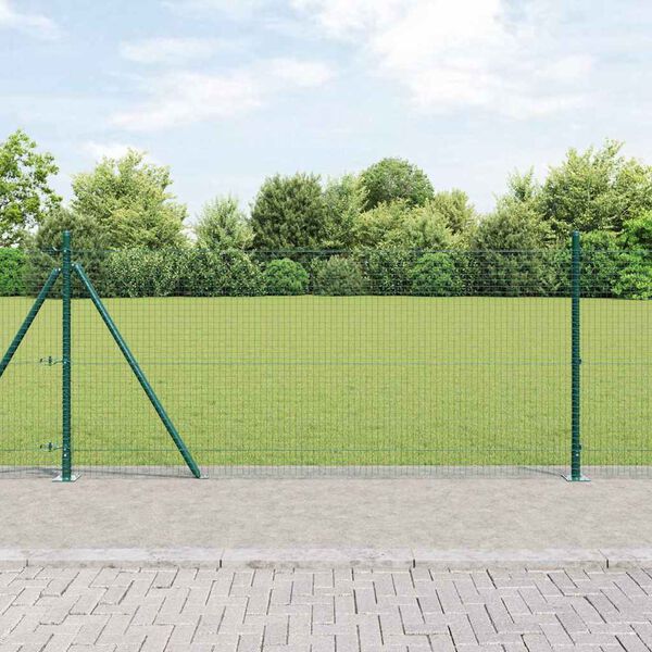 vidaXL Palo della recinzione Verde 25 x 0,8 m (rete 25 x 25 mm)