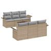 vidaXL Set Divano da Giardino 7 pz Beige e grigio polyrattan