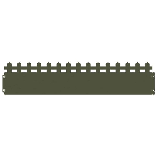 vidaXL Bordure per prato 10 pcs Verde oliva 103 x 0,05 x 22 cm Acciaio
