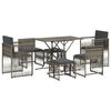vidaXL Set da Pranzo da Giardino 7 pz con Cuscini in Polyrattan Grigio