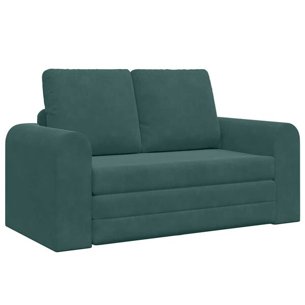 vidaXL Divano letto 60cm Verde Scuro Velluto