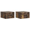vidaXL Mobiletto da notte a muro 2 pz Rovere Fumo 34,5 x 33 x 20 cm