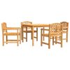 vidaXL Set da Pranzo per Giardino 5 pz in Legno Massello di Teak
