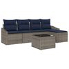 vidaXL Set di divani con cuscino 6 pcs Grigio e Blu Navy polyrattan