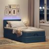 vidaXL Struttura Letto Pouf con Materasso Blu 80x200 cm in Tessuto