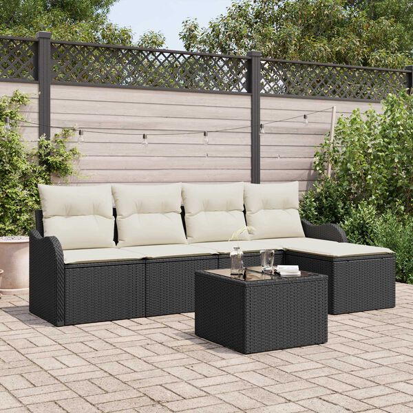 vidaXL Set Divano da Giardino 6 pcs Marrone polyrattan