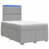 vidaXL Letto Box Spring LED con Materasso Grigio Chiaro 120 x 190 cm